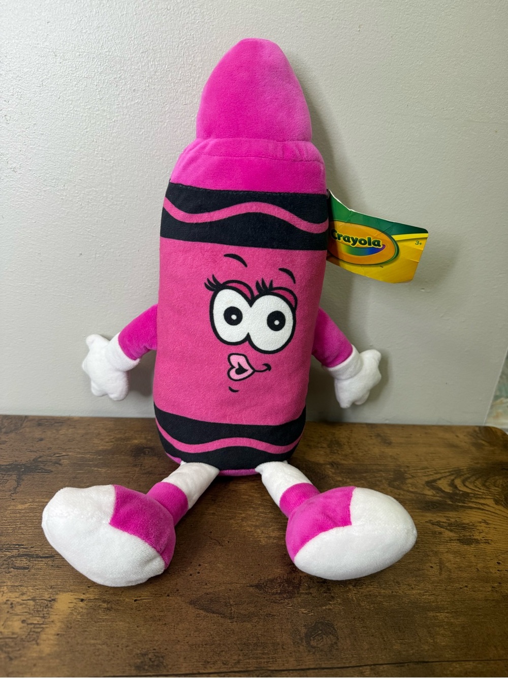 NWT Crayola Pink Jazzberry Jam Crayon Plush Toy 18"